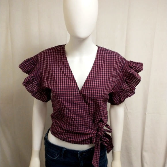 Madewell Tops - Madewell Checkered Crop Top